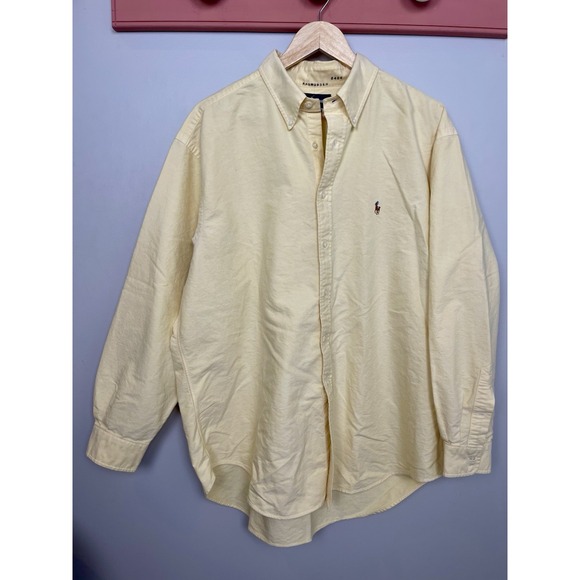 Vintage Ralph Lauren Shirt Men's 17.5 - 35 Yellow Yarmouth Button Down Oxford - Picture 4 of 5